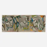 Leon D'Usseau, Three Heads, c. 1957, oil on board