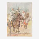 Herman Raymond, Africas: Warriors of the Wind, watercolor and pencil on paper