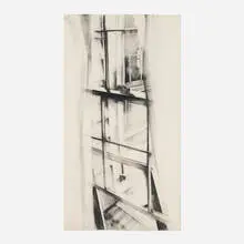 Michael Mazur, Building Corner Window View, 1970, charcoal on paper