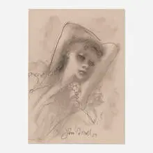 John Wesley Carroll, Reclining Figure, 1934, pencil on paper