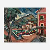 Oliver Newberry Chaffee, Collioure P.O. France, 1923, oil on board