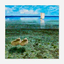 Tingbo Guang, Ocean Ecology, c. 1990, oil on canvas