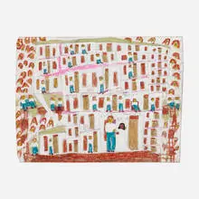 Gertrude Morgan, Revelations 19:7, crayon on paper laid to board