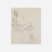 Study for the portrait of Count Pierre de Quinsonas by Bernard Boutet de Monvel, c. 1913, pencil and ink on paper, sold Oct 2025