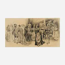 Masquerade Ball by Charles Dana Gibson, c.1905, ink on paper, sold Oct 2025
