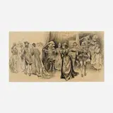 Charles Dana Gibson, Masquerade Ball, c.1905, ink on paper