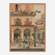 Peggy Burrows, Sloppy Joe's, 1952, watercolor and gouache on paper