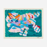 Karel Appel, Stalking Cat (from the Cats portfolio), 1978, screenprint in colors on Japon