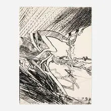 Untitled by Richard Hunt, 1970, lithograph, sold Jul 2025