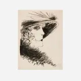 Otto Dix, Dame mit reiher (from the Die Schaffenden portfolio), 1923, lithograph