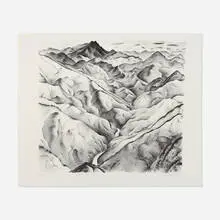 Ross Eugene Braught, Clear Creek Canyon II, 1933, lithograph on Fabriano