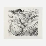 Ross Eugene Braught, Clear Creek Canyon II, 1933, lithograph on Fabriano