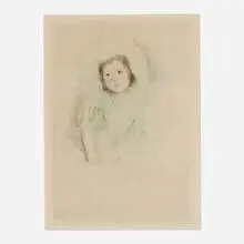 Mary Cassatt, Margot Wearing a Bonnet No.1, c. 1902, drypoint in colors