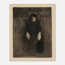 Paula Modersohn-Becker, Sitzende Alte (from Die Schaffenden, vol. 1, no. 10), etching and aquatint