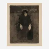 Paula Modersohn-Becker, Sitzende Alte (from Die Schaffenden, vol. 1, no. 10), etching and aquatint