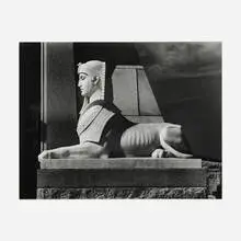 Harold Allen, Marble Sphinx, Brunswig Pyramid, Metairie Cemetery, 1978, gelatin silver print