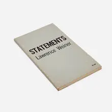 Lawrence Weiner, Statements, 1968, glue-bound printed paper