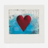 Jim Dine, The Little Heart in a Landscape, etching with red Moriki Chine-collé on Hahnemühle