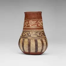 Maya, Polychrome vessel, slip-decorated earthenware