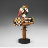 Baga, a-Bamp (bird) headdress, carved and painted wood, nails