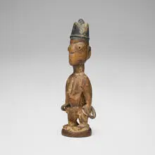 Yoruba, Female Ere Ibeji (twin figure), carved wood, beads