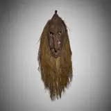 Ramu River, Dance mask, carved wood, raffia, shells