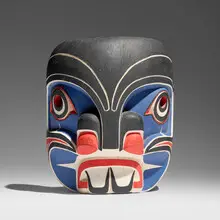 Alex Hunt, Man from Sea mask, carved and painted cedar