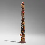 Northwest Coast Native American, Model totem pole, carved and painted wood