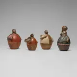 Chulacana, Folk Art figures, set of four, c. 1970, painted earthenware