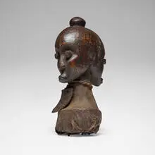 Fang, Nlo Byeri (Janus reliquary head), carved wood, hide, horn