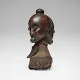 Fang, Nlo Byeri (Janus reliquary head), carved wood, hide, horn