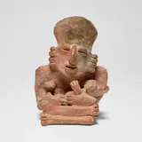 Jalisco, Seated figure, red earthenware