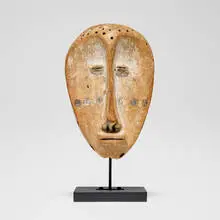 Lega, Bwami mask, carved wood, pigment