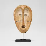 Lega, Bwami mask, carved wood, pigment