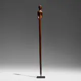 Figural staff by possibly Zaramo Coastal Tanzania, carved-mahogany, sold Apr 2026