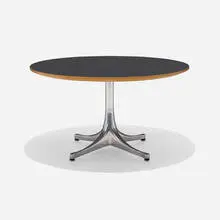 George Nelson & Associates, Coffee table, model 5452, 1954, laminate, aluminum, birch