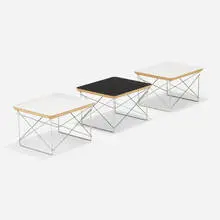 Charles and Ray Eames, LTRs, set of three, 1950, laminate over plywood, zinc-plated steel