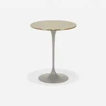 Prototype Tulip occasional table by Eero Saarinen, powder-coated aluminum, electro-plated metal, sold Feb 2026