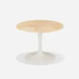 Eero Saarinen, Custom Tulip occasional table, lacquered aluminum, Honey onyx