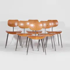 Egon Eiermann, Set of six 'SE68' chairs, 1950s