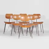 Egon Eiermann, Set of six 'SE68' chairs, 1950s