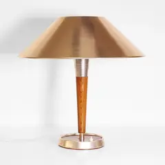 'Decolurme' table lamp by Paul Boissevain, anodised aluminium and teak, sold Jan 2026