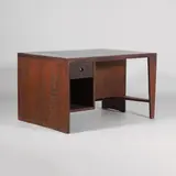 'PJ-BU-02-A' or 'Pigeonhole' desk by Pierre Jeanneret, c.1957, teak and leather, sold Jan 2026