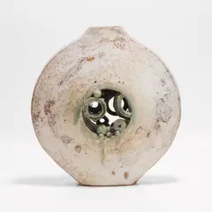 Coiled stoneware pot by Bernard Rooke, sold Jan 2026