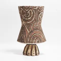 Earthenware pedestal pot by Bernard Rooke, sold Jan 2026