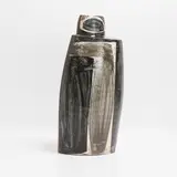 Richard Phethean, Stoneware vessel, on a black stoneware ground