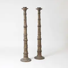 Peter Beard, Pair of large candlesticks
