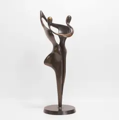 Guy Portelli, 'Tango Dancers', a bronze sculpture of a couple dancing raised on a tapered circular base