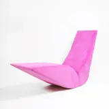 Tom Dixon, 'Bird' chaise longue, the wooden frame with fuchsia moleskin upholstery