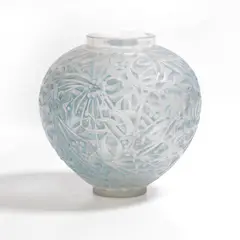 'Gui' vase by René Lalique, 1920, moulded and stained glass, sold Oct 2025